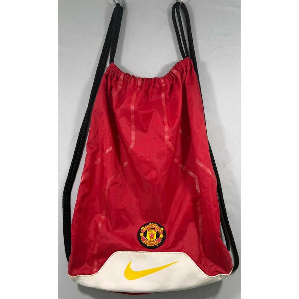 Vintage 2002-2004 Nike Manchester United Drawstring Gym Sack - Red/White